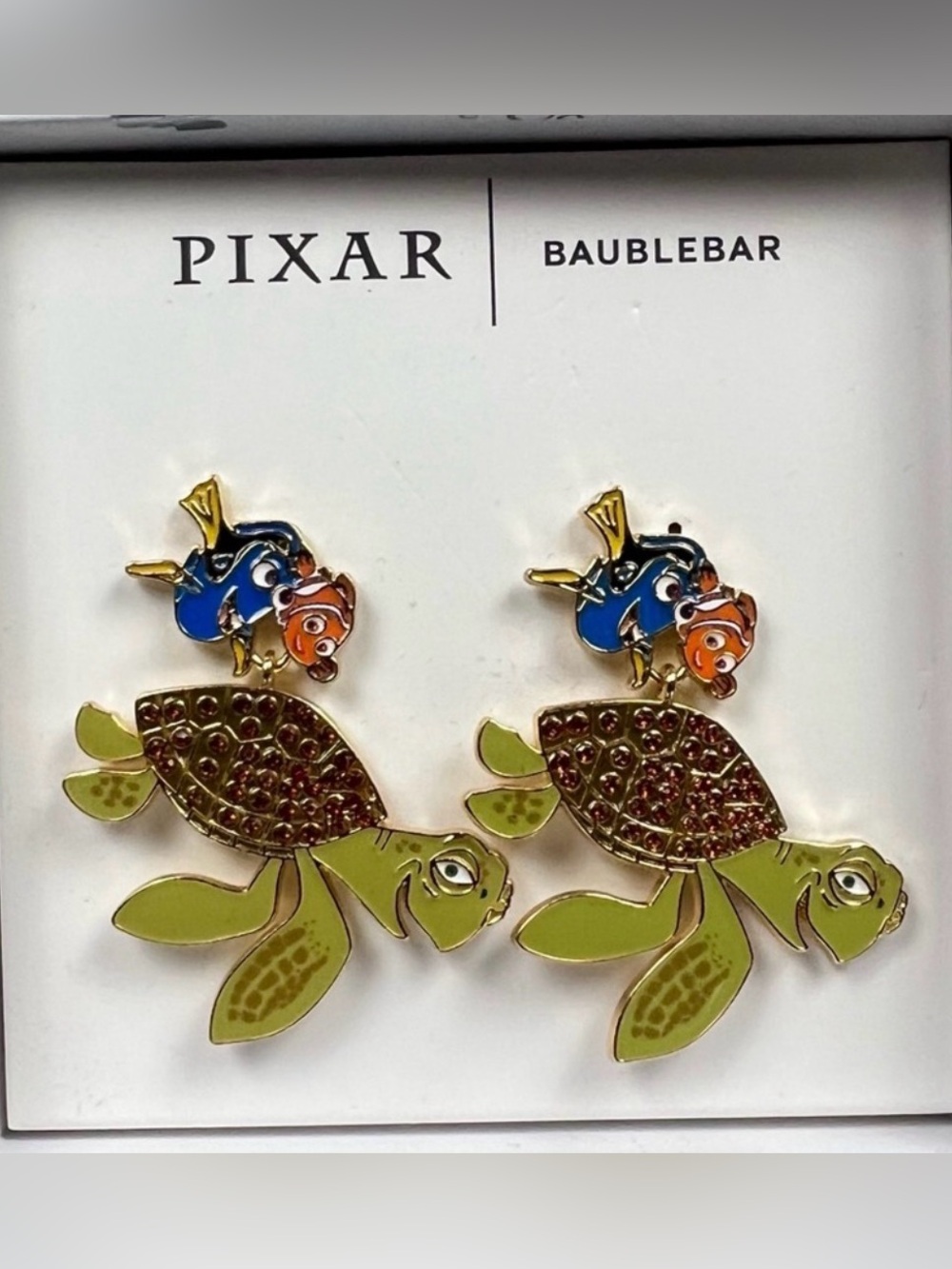 New Disney Pixar BaubleBar Finding NEMO Dangle Earrings w Crush Dory & NEMO
